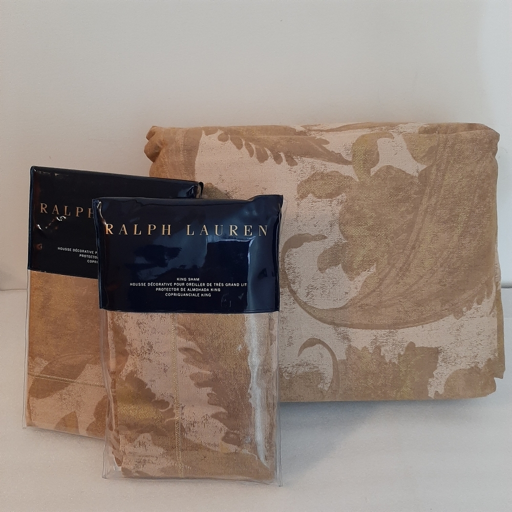 RALPH LAUREN Weston Park Attley KING Duvet Cover & 2 KING Shams MSRP $720